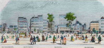 博马舍大道南侧--新圣吉尔街--Tournelles街--Harlay街--Saint-Claude街--Edmond Texier在1852年所作的《巴黎表》中的雕刻。 作者 法语学校