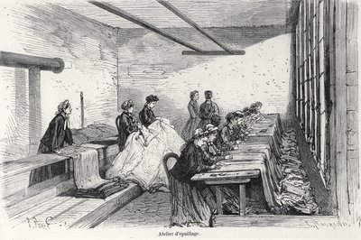 克利希的Bouterel染色车间，来自巴黎Turgan，1874年 作者 法语学校