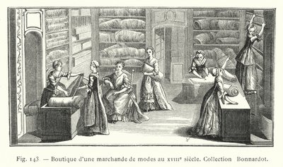 18 世纪时尚商人的商店，Bonnardot Collection（雕刻） 作者 法语学校