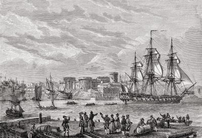 1791年布列斯特，由布兰顿雕刻，来自路易斯·布兰克的“法国革命史”（1811-82） 作者 法语学校