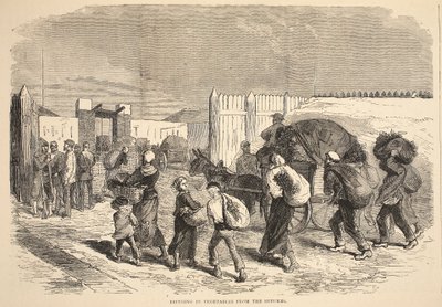 从郊区带来蔬菜，插图来自卡塞尔斯法国和德国之间的战争历史，1870-1871 作者 法语学校