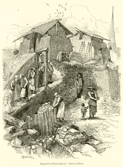 Briqueterie au Perrey, Havre (雕刻) 作者 法语学校