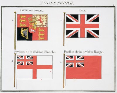 英国海事旗帜，来自法国的旗帜书，1819年 作者 法语学校