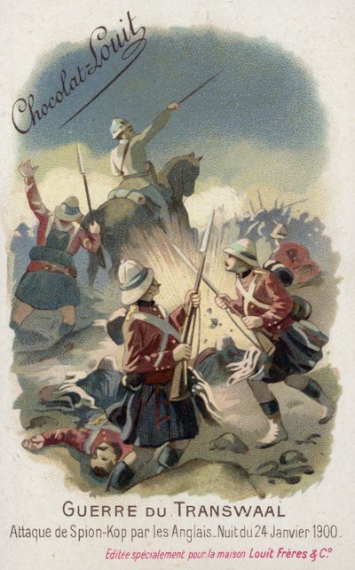 1900年1月24日晚进攻斯皮安科普的英军（chromolitho）。 作者 法语学校