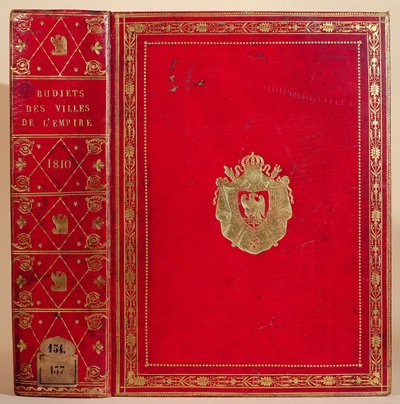 法国帝国城镇的预算，与拿破仑·波拿巴（1769-1821）1810年（红色摩洛哥皮革和黄金）的徽章相结合（另见165117） 作者 法语学校