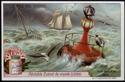Buoy with bell to warn boats - Liebig chromo 作者 法语学校