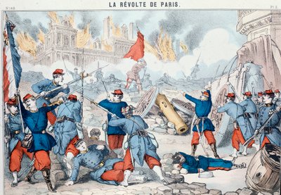 1871 年 5 月共产主义者焚毁巴黎市政厅（埃皮纳尔印刷品） 作者 法语学校