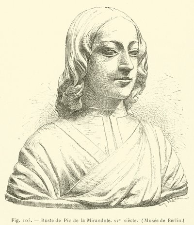Buste de Pic de la Mirandole, XVe siecle, Musee de Berlin (engraving) 作者 法语学校