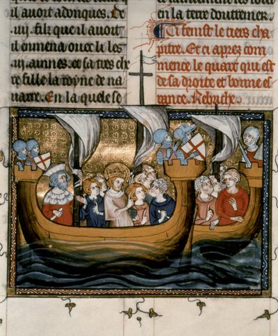 第七次十字军东征：路易九世出发进行第七次十字军东征（1248-1254 年）。 作者 法语学校