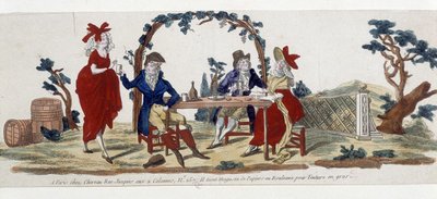 Café à Paris: chez Chereau, rue Jacques - engraving 作者 法语学校