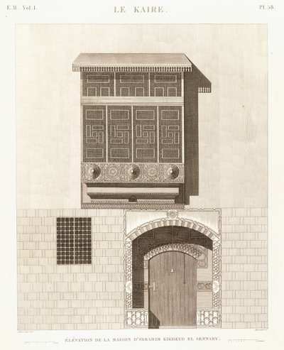 开罗：易卜拉欣·基赫德·埃森纳里（Ibrahim Kikheyd el Sennary）房屋的立面图 作者 法语学校