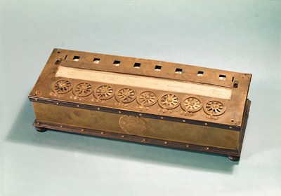 计算机器由Blaise Pascal（1623-62）（木材和金属）发明 作者 French School