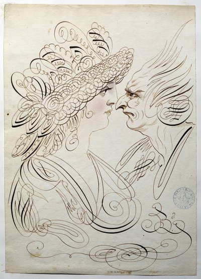 书法。伯纳德-德-巴黎在1780年左右创作的肖像画。 作者 法语学校