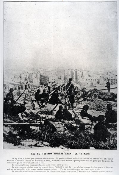1871年3月18日前夕在巴特蒙马特的大炮（bw照片） 作者 法语学校