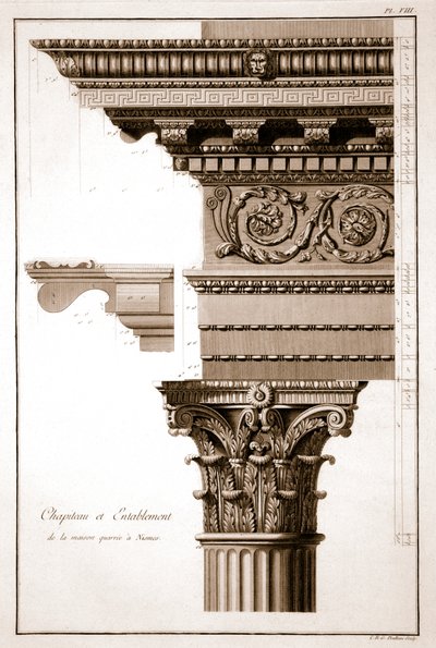 Capital＆Entablature，House Square，尼姆，法国 作者 法语学校