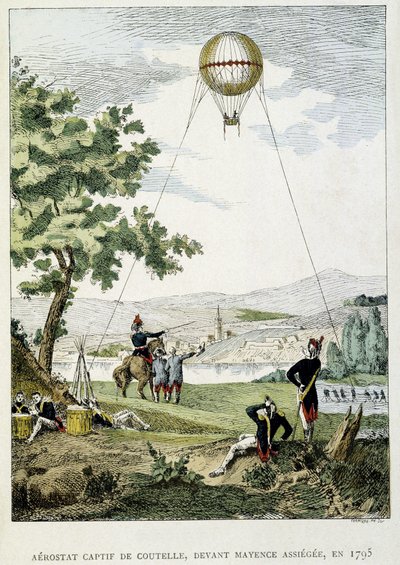 Jean Marie Joseph (Jean-Marie-Joseph) Coutelle (1748-1835) 的俘虏浮空器，在 Mainz assiegee 之前 作者 法语学校