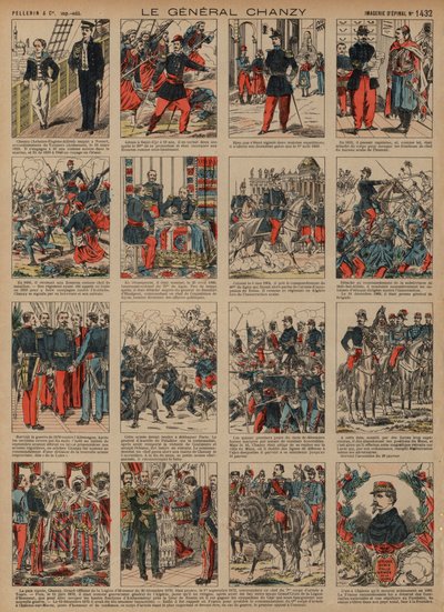 Career of French general Alfred Chanzy (coloured engraving) 作者 法语学校