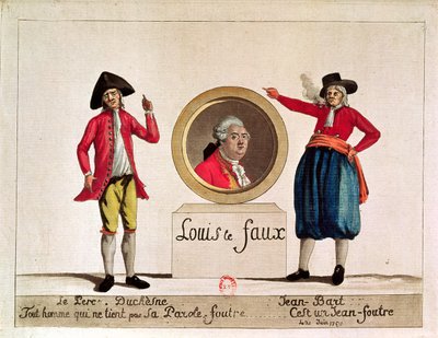 路易十六的漫画，Louis the Faux，来自The Pere Duchesne，1791年6月 作者 法语学校