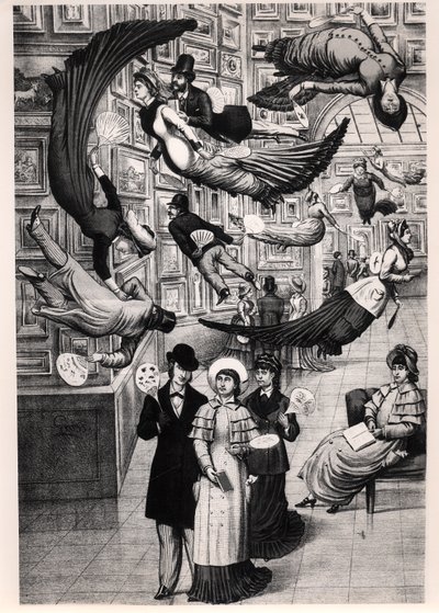 1880年巴黎沙龙游客的漫画 作者 法语学校
