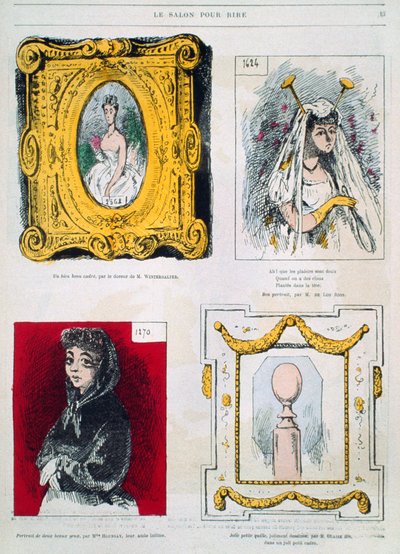 画家的漫画，Franz Xavier Winterhalter，Glaize Son，来自Le Salon pour Rire的插图 作者 法语学校