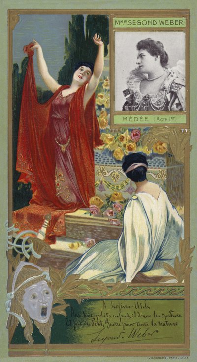 Caroline-Eugenie Segond-Weber，法国女演员（chromolitho）。 作者 法语学校
