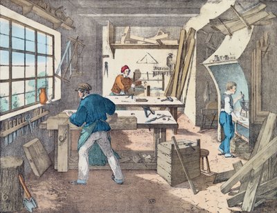 Carpenters Workshop，c.1860 作者 法语学校