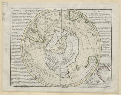 Carte des Terres Australes entre le Tropique du Capricorne et le Pole Antarctique...sur la carte de M. de Lozier Bouvet, par P. Buache