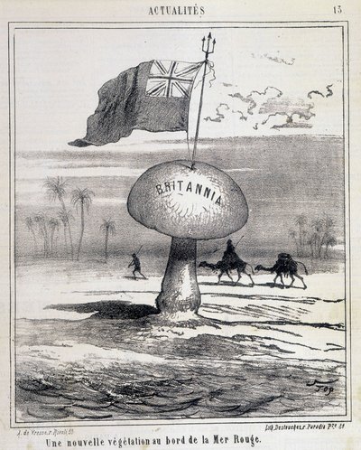卡通：红海上的新植被（英国蘑菇殖民埃及）- 1868 年 1 月 2 日 作者 法语学校