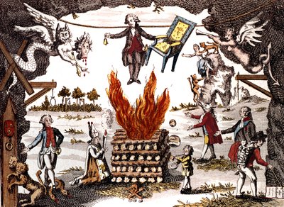 米拉波的卡通，主持雅各宾俱乐部，1789年 作者 法语学校