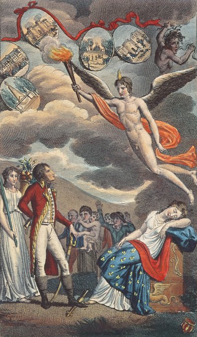 1799年11月9日，18 Brumaire政变的卡通片 作者 法语学校