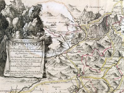 来自塞文山地区地图的漩涡花饰，1703年 作者 法语学校