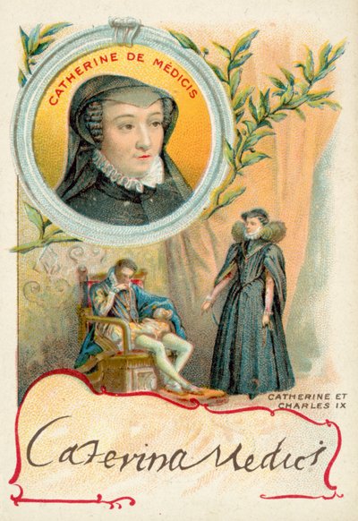 Catherine de Medici and her husband, Charles IX of France (chromolitho) 作者 法语学校