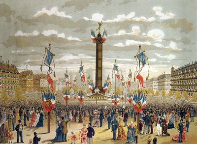 1880年7月14日巴黎巴士底广场举行的Quatorze Juillet庆祝活动 作者 法语学校