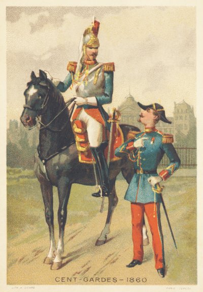 1860年的Centengudes（精英骑兵军团负责1854年创建的拿破仑三世皇帝的私人后卫，于1870年解散） 作者 法语学校