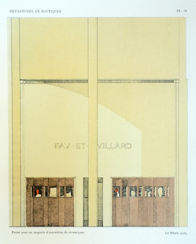 陶瓷陈列室，板20，Devantures de Boutiques的例证路易 - 皮埃尔Sezille，巴黎，1927年 作者 法语学校