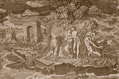 椅子套，带法文铭文，约1811年（滚轴印花棉） 作者 法语学校