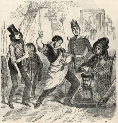 香榭丽舍大街（Champs Elysees）--测力计--Edmond Texier 1852年在 "Tableau-de-Paris "的版画 作者 法语学校