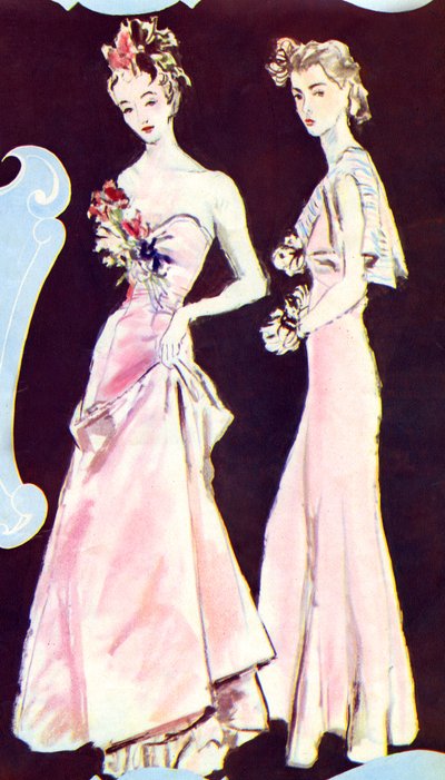 香奈儿晚礼服，摘自《Marie Claire》，1938 年 9 月 23 日（印刷品） 作者 法语学校