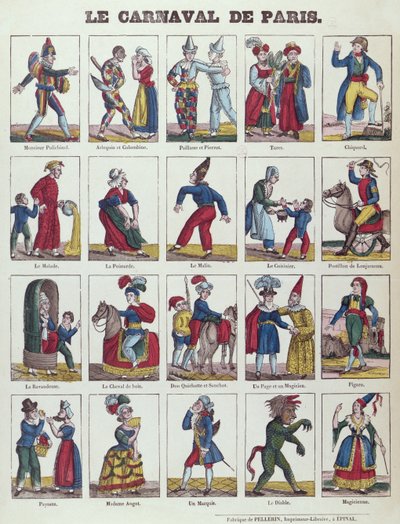 巴黎狂欢节的人物，1840年 作者 法语学校