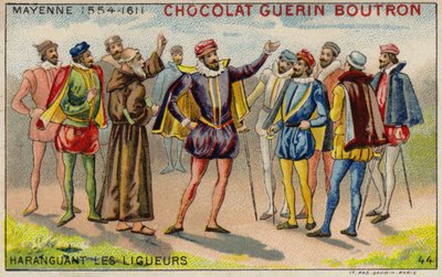 Charles, Duke of Mayenne, addressing members of the Catholic League (chromolitho) 作者 法语学校
