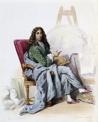 查尔斯-勒布伦（Le Brun）（1619-1690）法国画家和装饰家--在 "Le Plutarque francais "中，由Mennechet创作，巴黎 作者 法语学校