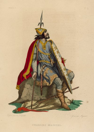 查尔斯·马特 (Charles Martel)（彩色雕刻） 作者 法语学校