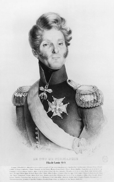 诺曼底公爵查尔斯·德·波旁（Charles de Bourbon）或法国历史上的男爵里奇蒙（Baron Richemont），作为国王路易十七的法国王位，1831-35 作者 法语学校