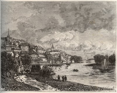 贡蒂埃城堡（Chateau Gontier）--卢瓦尔河地区的马耶纳（Mayenne）--V.-A. Malt-Brown的《法国图解：地理、历史、行政统计》中的雕版。 作者 法语学校