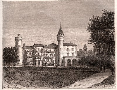 拉马丁城堡 - 71520 圣点 - V.A. Malt-Brown的 "La France illustree: geography, history, statistical administration "中的雕版画。1884 作者 法语学校