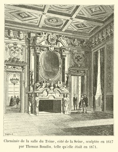 塞纳河畔的Trone Room的Cheminee，由Thomas Boudin于1617年雕刻，与1871年一样 作者 法语学校
