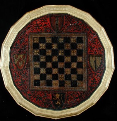 棋盘有四个徽章，c.1400-30 作者 法语学校