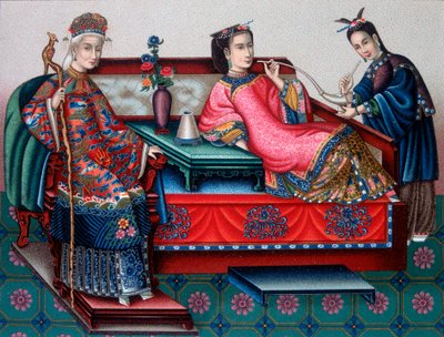 抽鸦片的中国贵族妇女——在拉西内的“历史服装”中 作者 法语学校