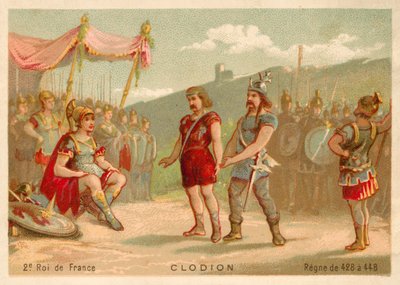 Chlodio, King of the Salian Franks (chromolitho) 作者 法语学校