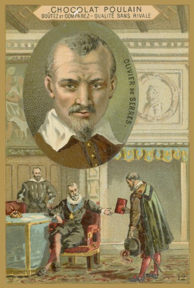 巧克力小马驹贸易卡，Olivier de Serres 作者 French School
